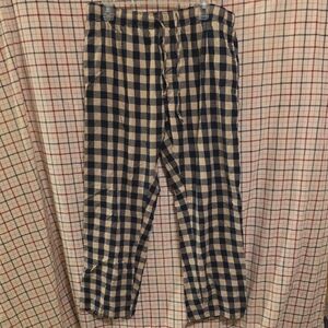 Men's Black and Tan Checkered Sleep Pants XL